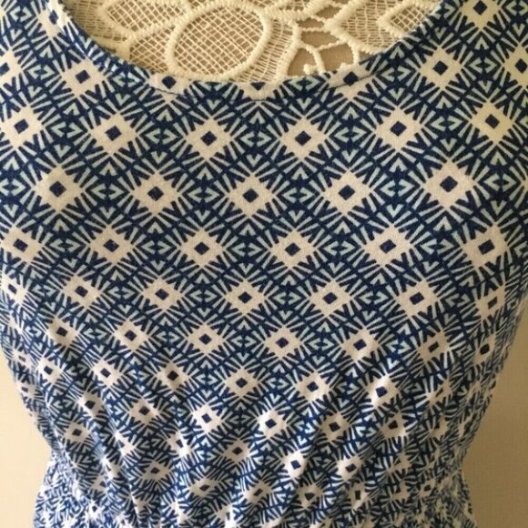 Old navy blue print tank Dress beach cover up - Picture 3 of 4